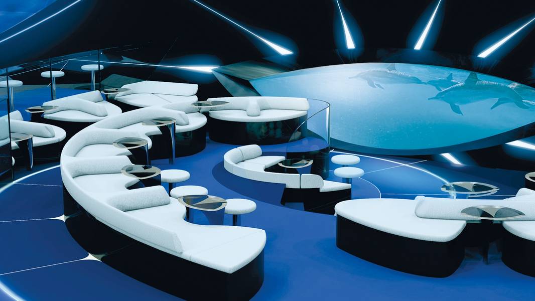 Die Blue Eye Lounge. (c) PONANT - JACQUES ROUGERIE ARCHITECTE