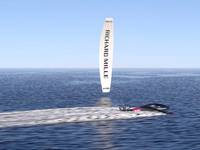 3D rendering of the SP80 sailing on water. (photo courtesy of SP80)