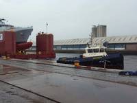 Vessel in cradle pre launch. Photo Courtesy: Malin Group