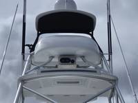 Whale-spotter on the tuna tower of a Viking 70, Image courtesy Viking