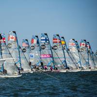 49erFX class racing, 2014. (Photo by Jen Edney/US Sailing)