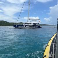 The 72-foot yacht Obsession hard aground on a reef just off Flamenco Beach in Culebra, Puerto Rico. (Photo: U.S. Coast Guard)