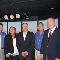 Captain Jeff Perlstein, Faculty Coordinator, MPT; Amy Morley-Beavers, Academic Principal and Vice President of Regulatory Compliance, MPT; Captain Roberto Beretta; Captain Scott Field, Simulation Training Manager, MPT; and Captain John Hafner, Vice President, Seafarers’ Manning & Training, IRI.  (Photo: MPT)