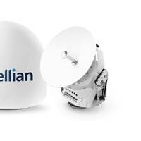 The new compact v45C antenna is Intellian's smallest to date. (Image: Intellian)