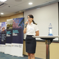 Laura Escobar, Purser Trainer of HKCYIA, gave a talk on cruise careers (Photo: HKCYIA)