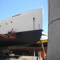 The presidential yacht, Potomac, recently underwent maintenance drydocking at Bay Ship and Yacht in Alameda, Calif. (Photo: Business Wire)