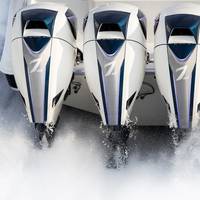 Quadruple installation of the Seven Marine 627hp outboard (Photo: Volvo Penta)