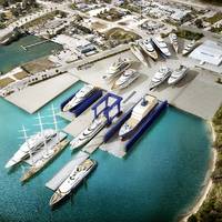 Rendering of Derecktor Ft. Pierce with 1,500-ton mobile boat hoist and planned dry docks. (Image: Derecktor Ft. Pierce)