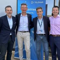 From left to right: J. Javier Lopez, Autoridad Portuaria Bahía de Algeciras, Mike Bauwens, CEO Telemar, Nicolas Andión, Autoridad Portuaria Bahía de Algeciras, Luis Cervantes, CCO, Telemar. (Photo: Marlink)