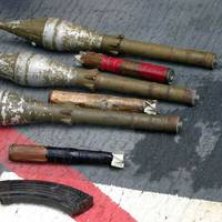 Rocket propelled grenades (RPGs) and other armaments lay on the deck of USS Cape St. George (CG 71) after being confiscated during an early-morning engagement with suspected pirates. Cape St. George and USS Gonzalez (DDG 66) were fired upon while preparing to board a suspect vessel operating in international waters off the coast of Somalia. One suspect was killed and 12 were taken into custody. Coalition forces conduct maritime security operations to ensure security and safety in international w