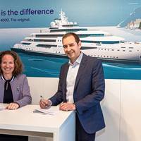 Rolls-Royce and Sea Machines Robotics are to collaborate on comprehensive remote command, autonomous control and intelligent crew support systems for the marine market. Denise Kurtulus, Vice President Global Marine at Rolls-Royce Power Systems, and Michael Johnson, CEO and founder of Sea Machines, signed the strategic cooperation agreement at Monaco Yacht Show. (Photo: Rolls-Royce)