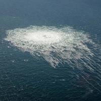 ©The gas leak at Nord Stream 2 seen from the Danish F-16 interceptor on Bornholm in late September 2022. Photo: Danish Defence