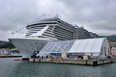 Launch of MSC Seaview, built at the Fincantieri shipyard in Monfalcone, 2018. Copyright maudanros/AdobeStock