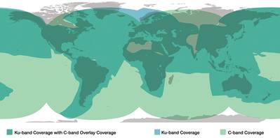 KVH mini-VSAT Broadband coverage map