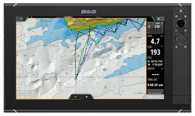 Zeus3 chartplotter showing alternative PredictWind routing. (Photo: B&G)