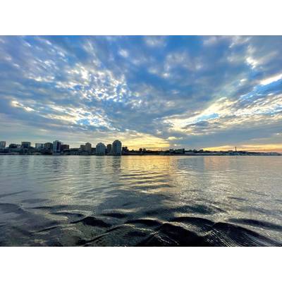 Part of the Halifax skyline aboard the Bluenose II. Photo Celia Konowe