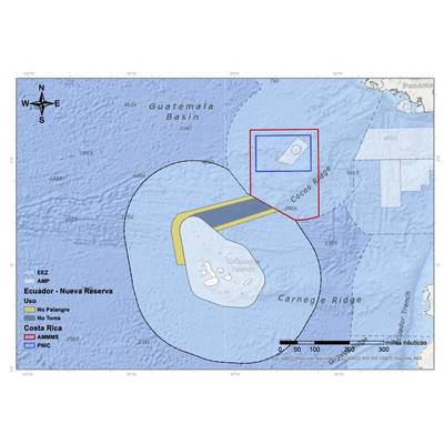 The new marine reserve can be seen in yellow (no long-lining) and grey (no take-zone). © Mission Blue, courtesy Galápagos Conservation Trust [image is public domain]