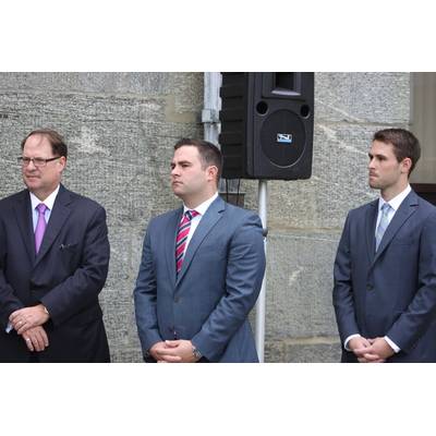 Morton S. Bouchard III pictured with his two sons Morton S. Bouchard IV and Brendan Bouchard  (Photo: Greg Trauthwein)