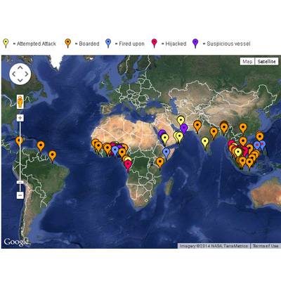 The Piracy & Armed Robbery Map  (Source: https://icc-ccs.org)