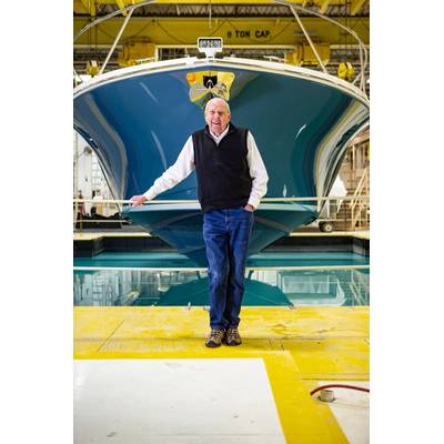 Leon Slikkers, a marine industry pioneer, whose career building boats dates back to the 1940s, is retiring from Tiara Yachts. Photo courtesy Tiara Yachts