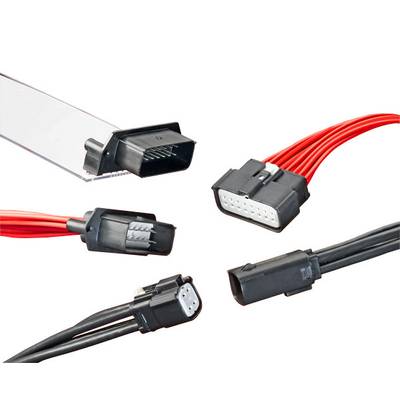 ML-XT solution for wiring applications in harsh environments. The 18-circuit ML-XT sealed system, with XRC terminals, color-coded housings and custom options, ships fully assembled—ready to deliver full IP68, IP69K and SAE J2030 compliance. (Photo: Molex)