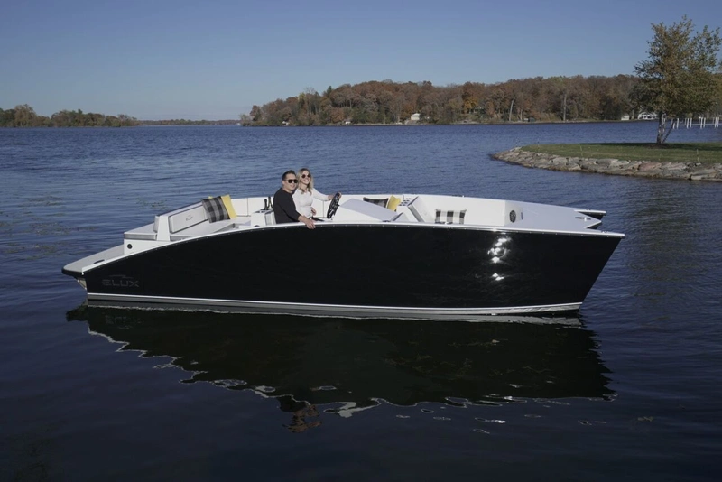 First AllElectric Luxury Fiberglass Pontoon